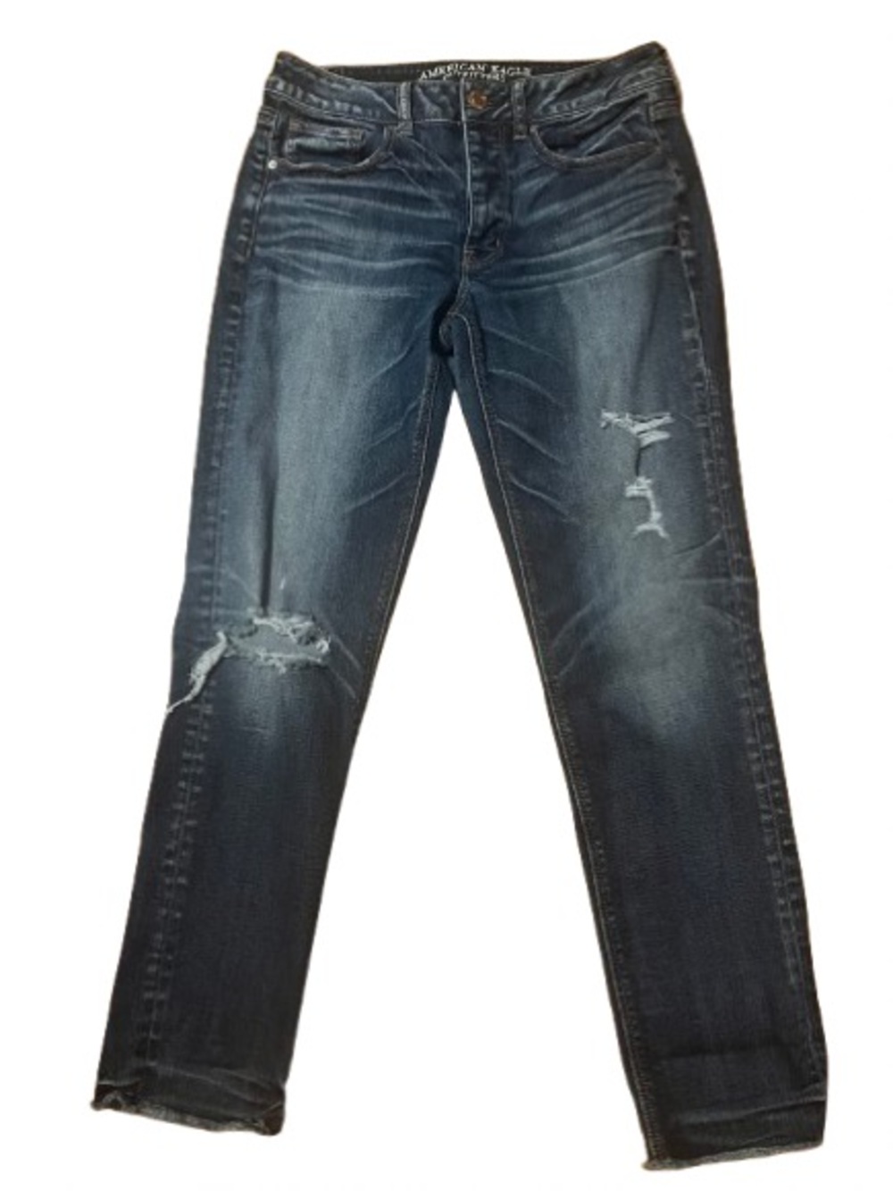 American Eagle Outfitters Super Stretch Tomgirl Distressed Denim Jeans Size 4
